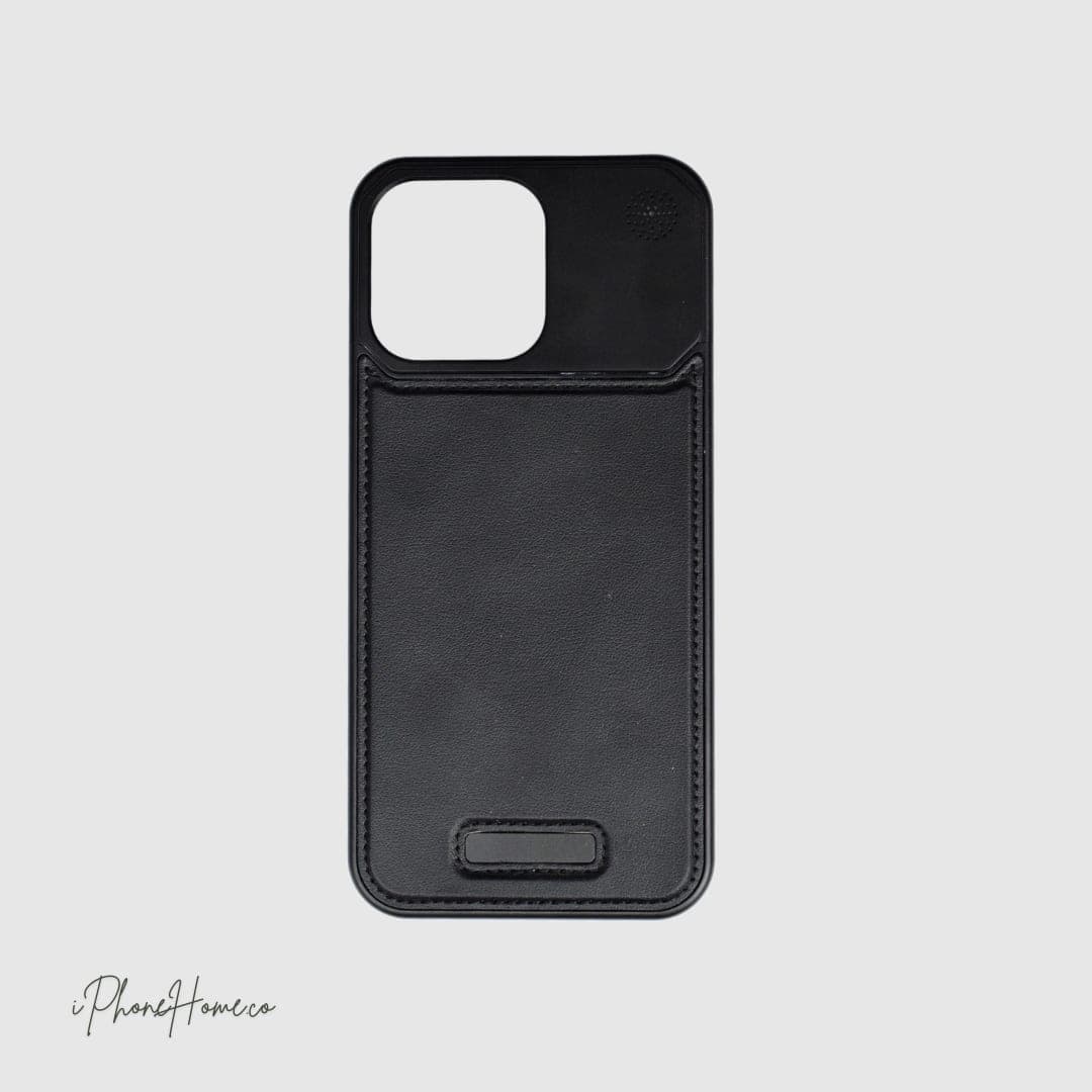قاب چرمی فلزی Combo مشکی مناسب iPhone 16 Pro (6588) — تصویر ۲