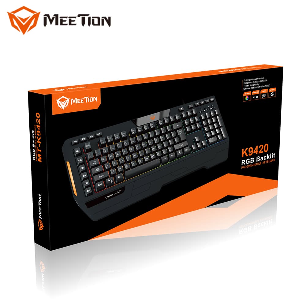 کیبورد مخصوص بازی میشن MEETION MT-K9420 اپن باکس — تصویر ۳