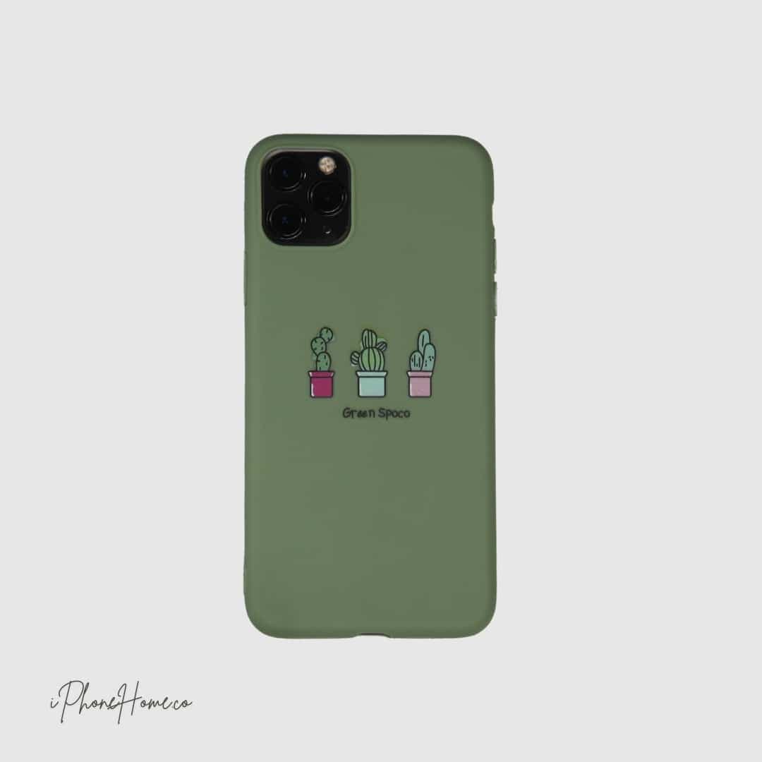 قاب فانتزی سیلیکونی سبز کاکتوس مناسب iPhone 11 Pro Max (7041)