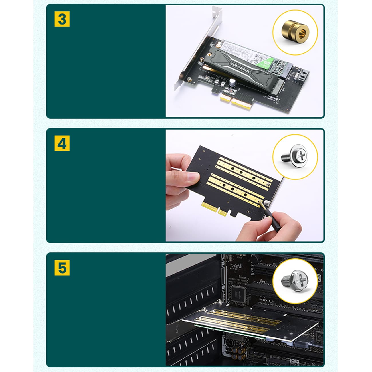 مبدل PCI Express X4 Gen3 یوگرین مدل UGREEN CM302-70504 — تصویر ۹