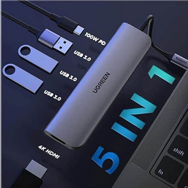 هاب 5 پورت Type-C یوگرین مدل UGREEN CM136-50209 — تصویر ۳
