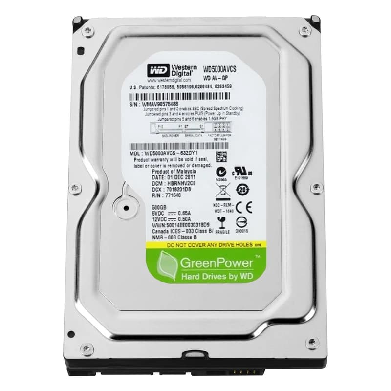 هارددیسک اینترنال وسترن دیجیتال مدل AV-GP WD5000AVCS ظرفیت 500 گیگابایت کدk21825