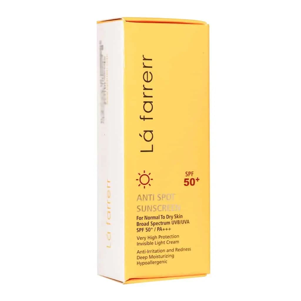 ضدآفتاب ضدلک بی رنگ SPF50 پوست خشک و معمولی لافارر