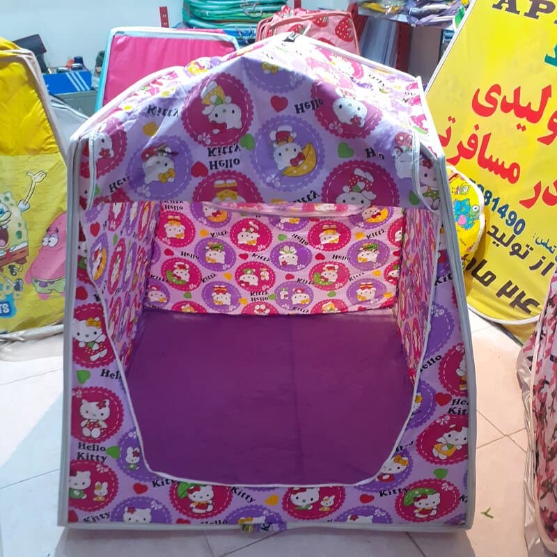 چادربازی نوجوان پارچه ای طرح پونی بنفش — تصویر ۲