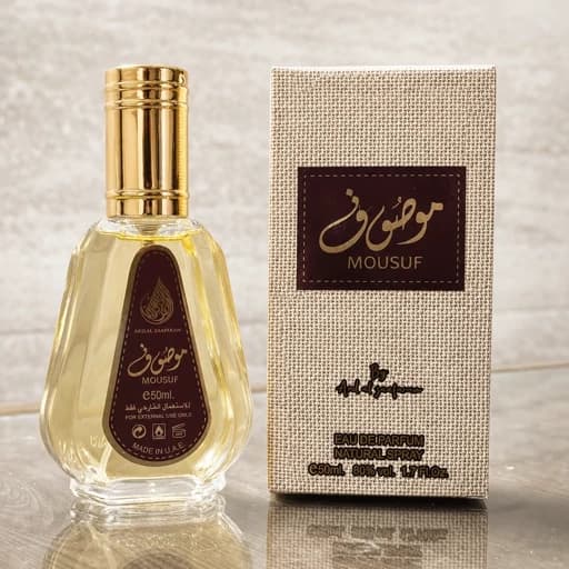 ادکلن موصوف قهوه ای شرکت ارض الزعفران امارات حجم 50 میل