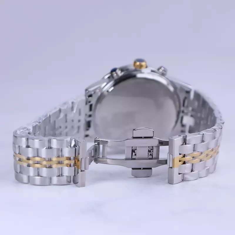 ساعت مچی عقربه ای الگانس مردانه فلزی نقره ای طلایی G 9766/11 — تصویر ۴