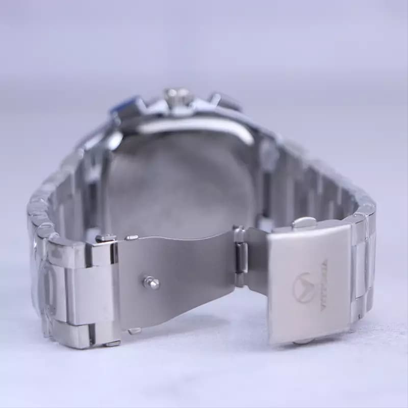 ساعت مچی ویتوریا مردانه فلزی صفحه مربع سرمه ای VT 3185/7 — تصویر ۴