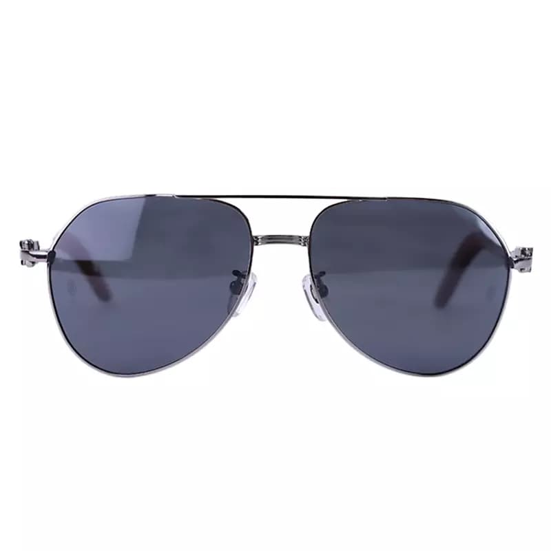 عینک آفتابی کارتیر مردانه فریم خلبانی دسته چوبی T 8200769/1