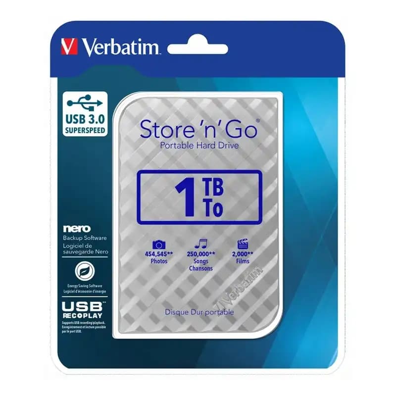 هارد اکسترنال ورباتیم مدل Store ‘n’ Go ظرفیت یک ترابایت — تصویر ۵