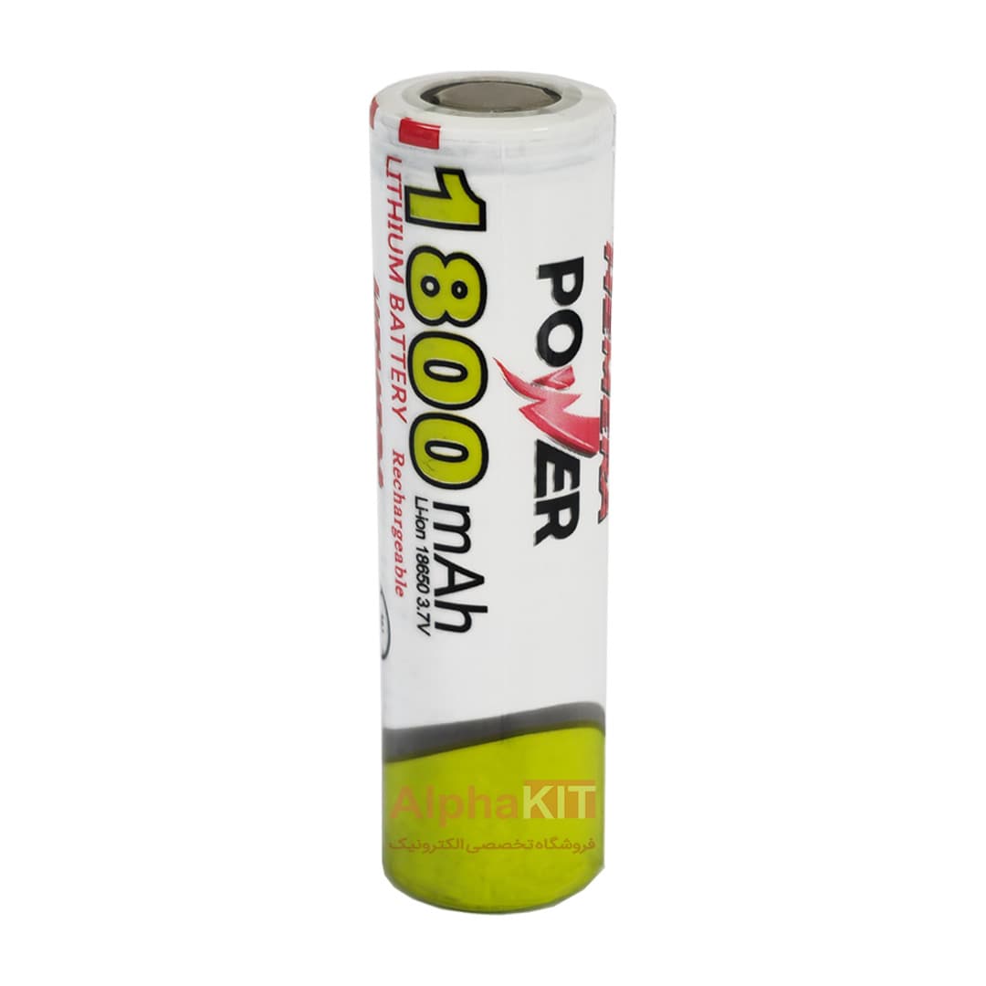 باتری لیتیوم یون 3.7V سایز 18650 1800mAh مارک ULTRA POWER سر تخت — تصویر ۲