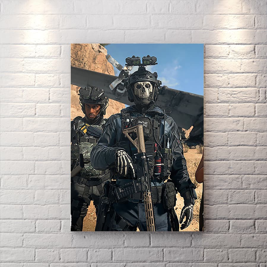 تابلو گیمینگ طرح Modern Warfare 2: Ghost تم صبح BAs-9846