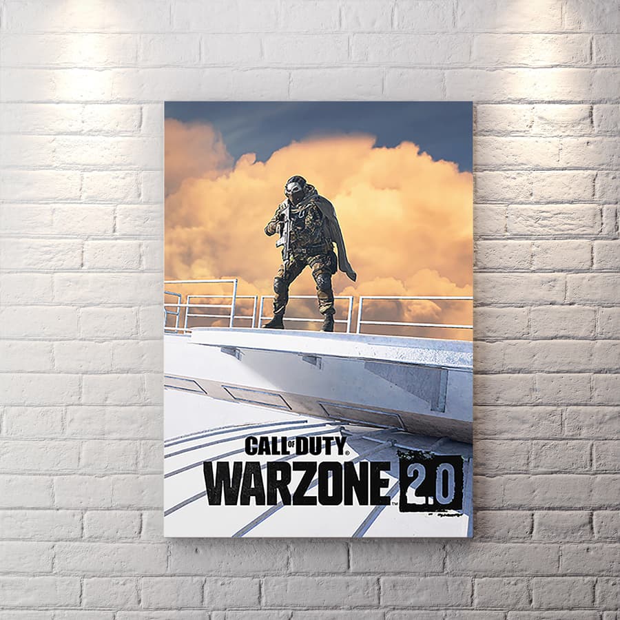 تابلو اتاق گیمینگ طرح Call of Duty Warzone 2.0 با زمینه ابر و آسمان BAs-9836