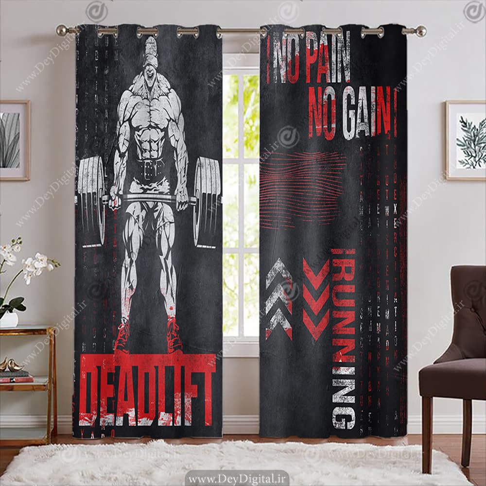 پرده سه بعدی پانچ برای باشگاه فیتنس و بدنسازی WA-2614-s