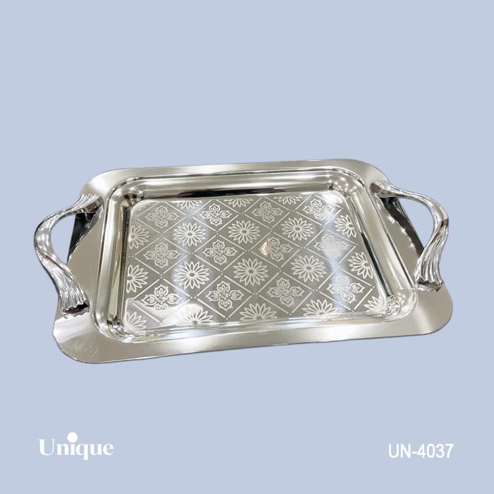سینی براق استیل بدون پایه کوچک UN-4037 — تصویر ۲