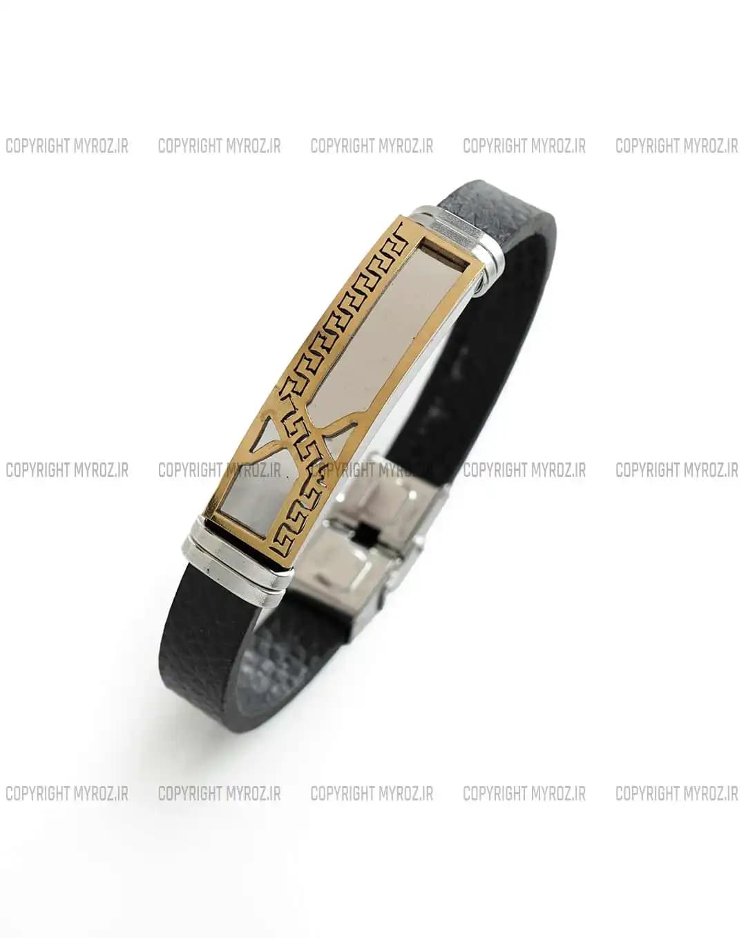 دستبند چرم مردانه مدل ورساچه VERSACE کد 2363 — تصویر ۳
