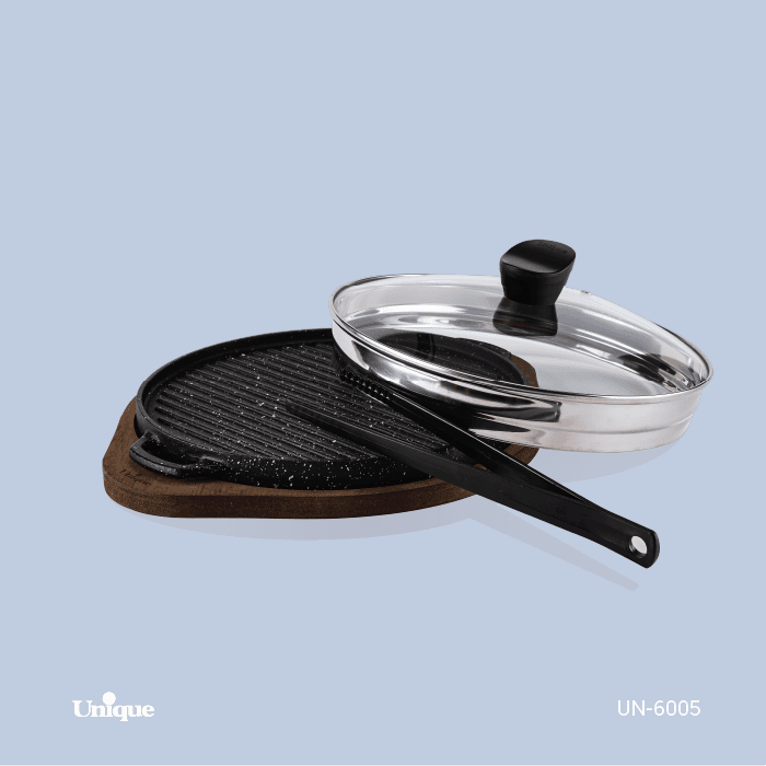 تابه گریل چدن گرد کوچک باچوب UN-6005