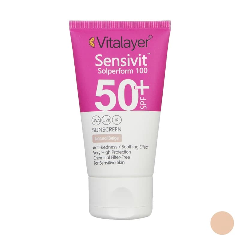 فلوئید ضد آفتاب رنگی SPF50 ویتالیر سنسی ویت حجم 50 میلی لیتر — تصویر ۲