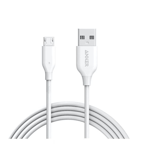 کابل شارژ MICRO برند ANKER مدل A8133H21 سفید 1.8 متر