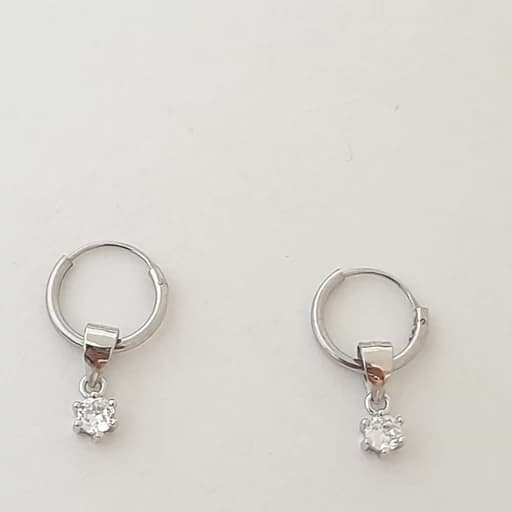 گوشواره نقره 925 عیار وارداتی تک نگین .
