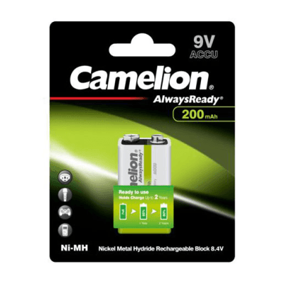 باتری شارژی کتابی 9 ولت CAMELION 200