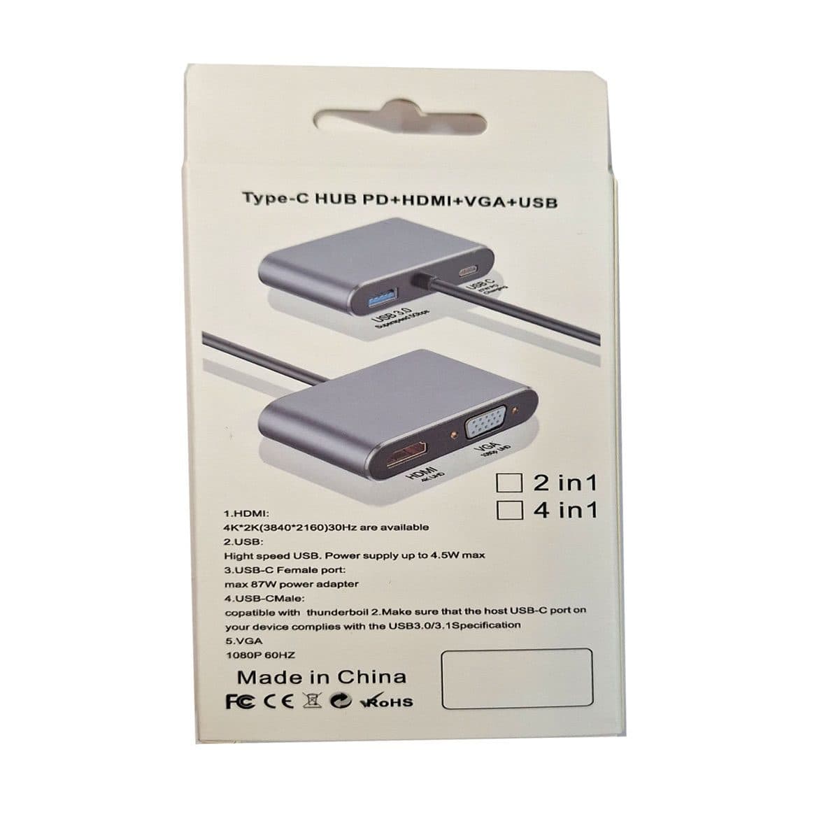 هاب 4 پورت تایپ سی Type-C To HDMI 4 In 1 Adapter کد 5254 — تصویر ۴