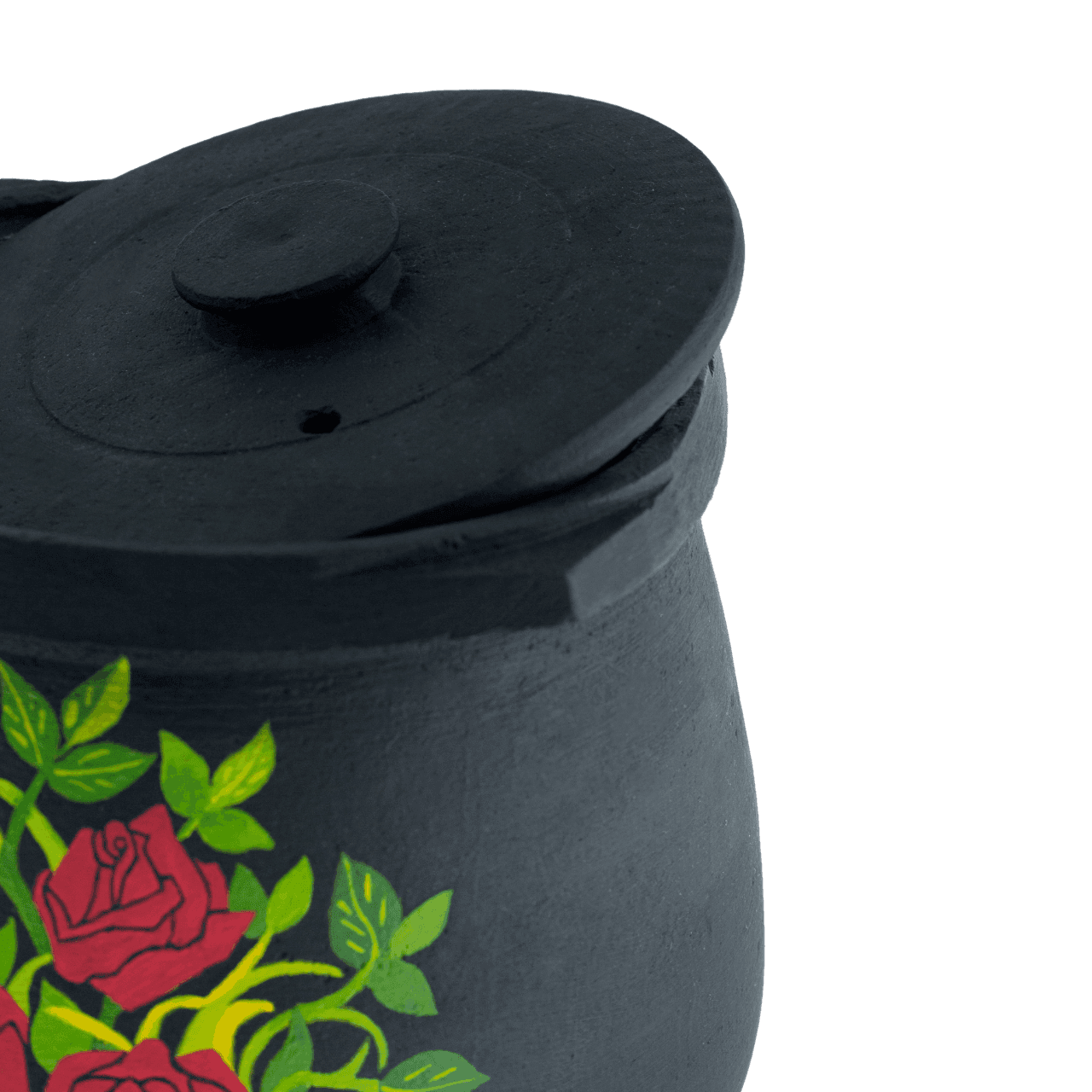 قابلمه سنگی 6 نفره نقاشی شده مدل رز مینیاتوری — تصویر ۳