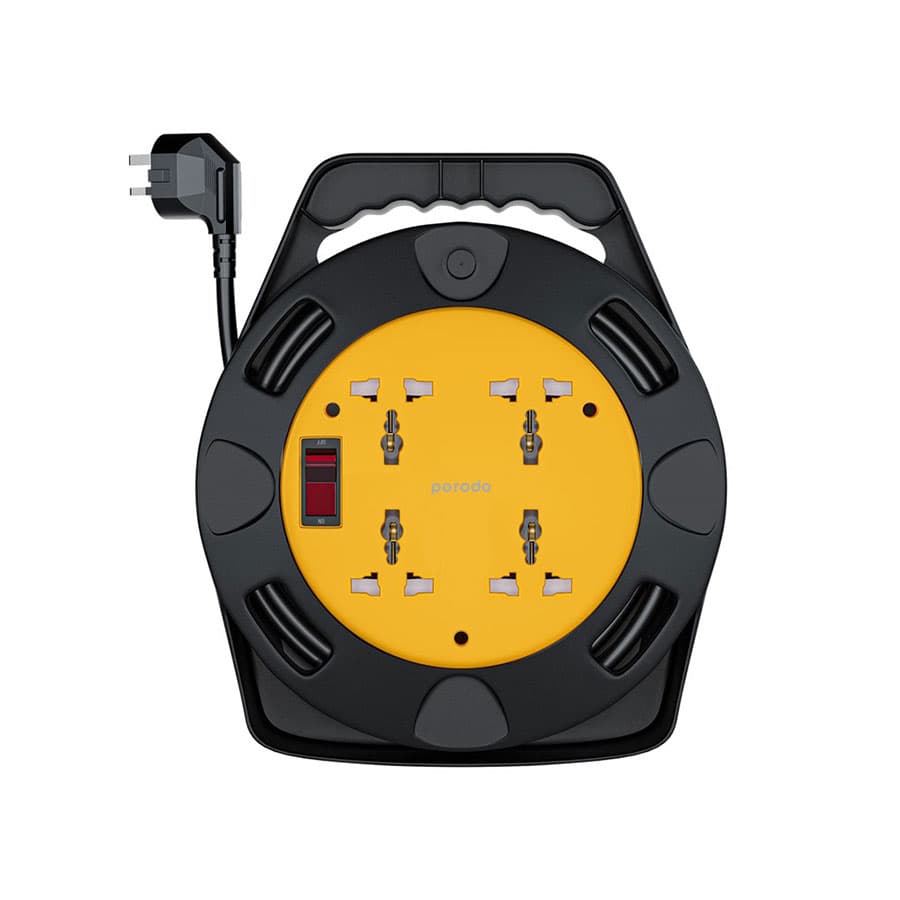 چند راهی برق حلقه ای با کابل 10 متری پرودو Porodo 4AC Extension Cable Reel with UK Plug PD-4ACEC10M
