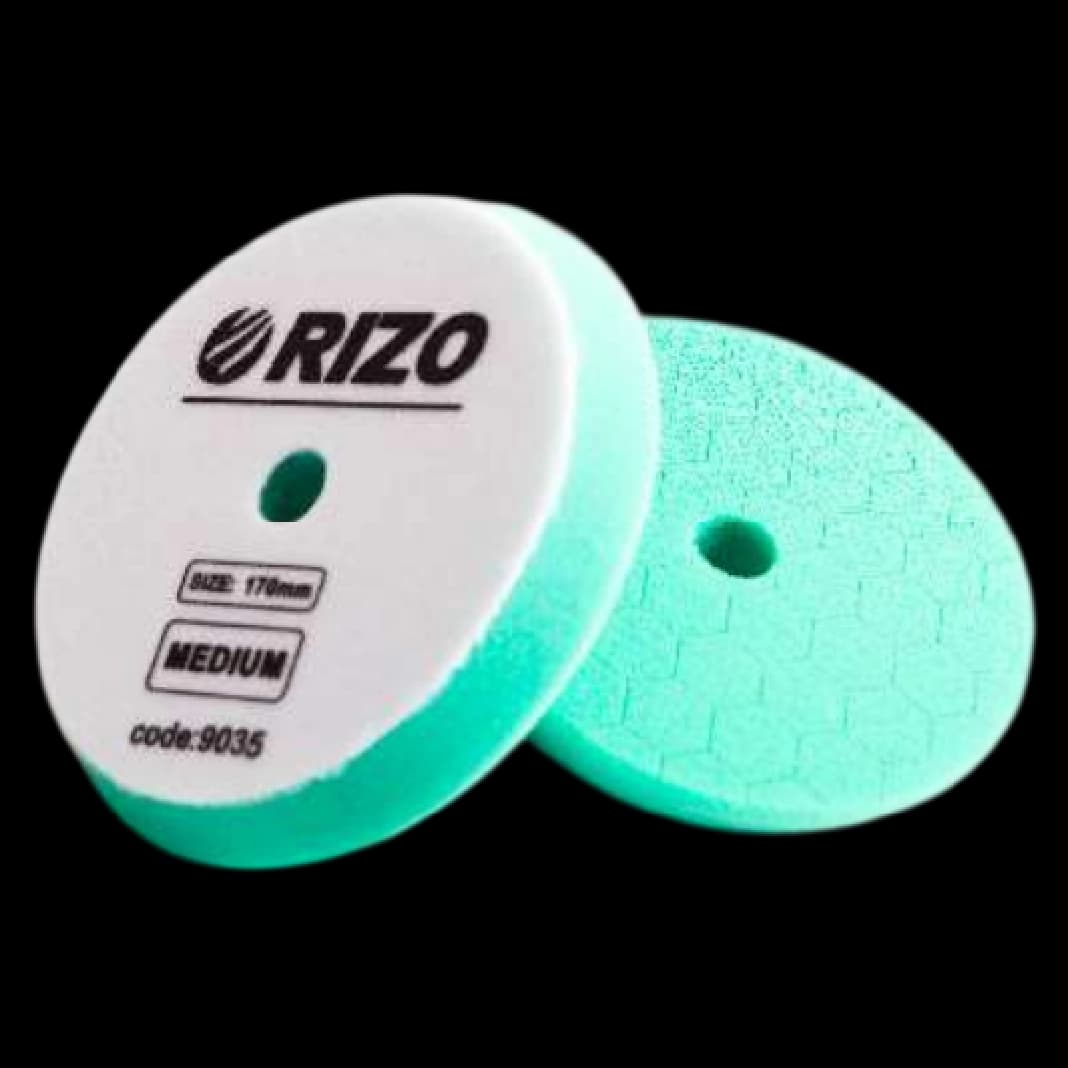 پد پولیش اسفنجی ولکرو 150 میلیمتر متوسط سبز RIZO