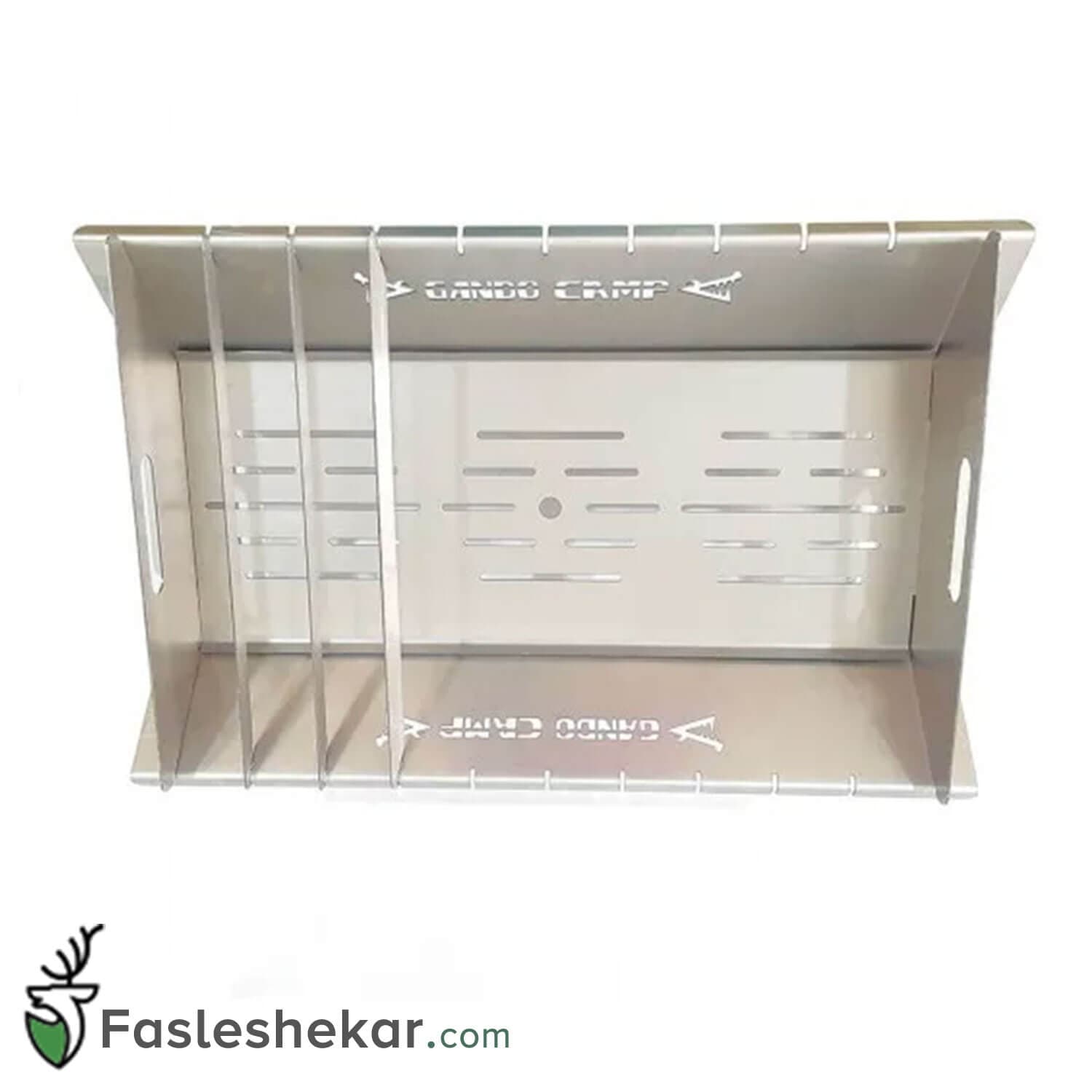 منقل باربیکیو ذغالی مدل کتابی گاندو کمپ Gando Camp BBQ Grill — تصویر ۵
