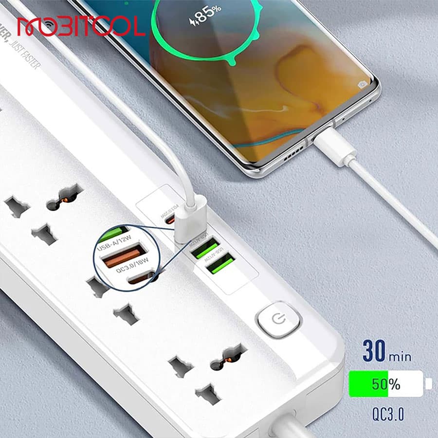 چند راهی و شارژر الدینیو LDNIO SC5415 Power Strip With 4 USB Port 20W — تصویر ۵