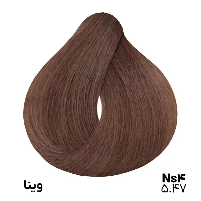 رنگ مو (5.47) Ns4 قهوه‌ای نسکافه‌ای روشن وینا 125 میلی — تصویر ۲