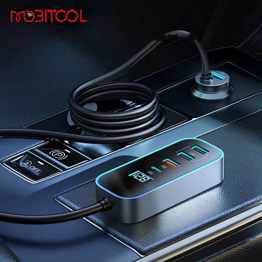 شارژر فندکی 5 پورت 107 وات مک دودو MCDODO CC-1900 Digital Display PD Car Charger 107W — تصویر ۸