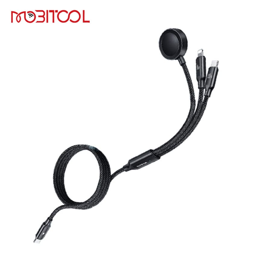 کابل شارژ 3 کاره 100 واتی اپل واچ،لایتنینگ و تایپ سی مک دودو MCDODO CA-4940 1.2m — تصویر ۴