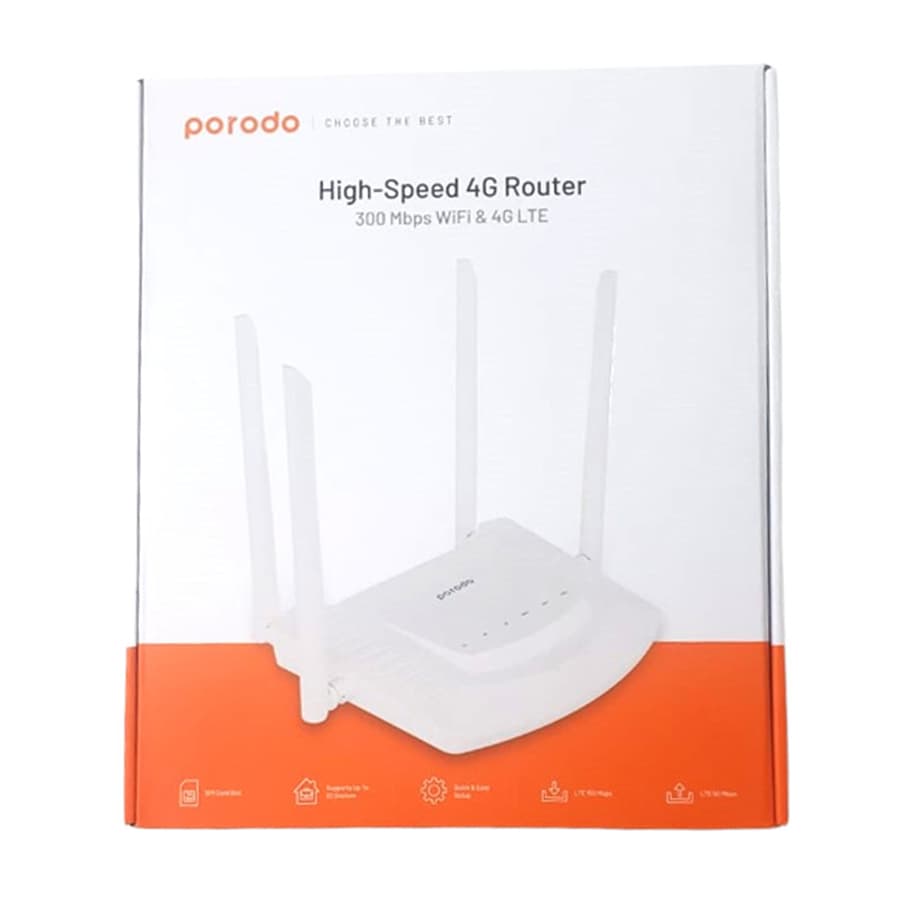 روتر مودم سیمکارتی قابل حمل پرودو Porodo High-Speed 4G Router 300Mbps PD-FA4GR-WH — تصویر ۶