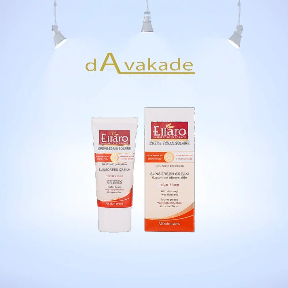 ELLARO کرم ضد آفتاب SPF50 انواع پوست بژ روشن