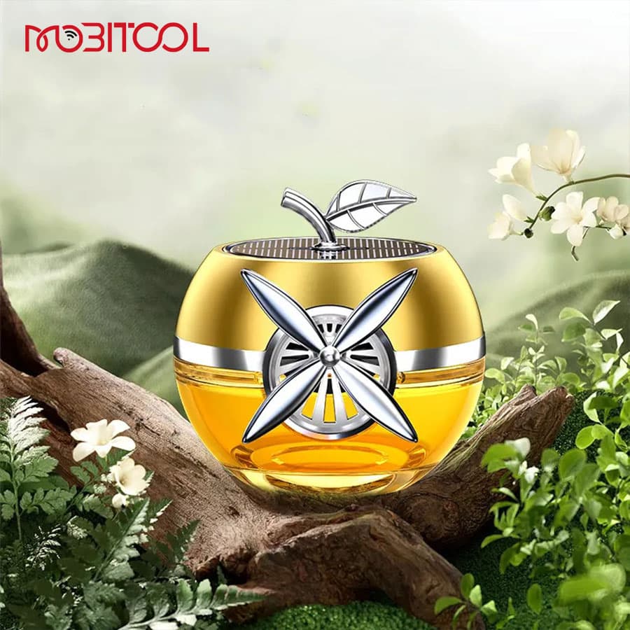 خوشبوکننده خورشیدی ملخی طرح سیب ماشین Solar Car Air Freshener — تصویر ۵