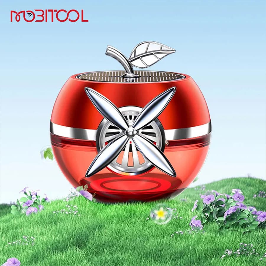 خوشبوکننده خورشیدی ملخی طرح سیب ماشین Solar Car Air Freshener — تصویر ۶