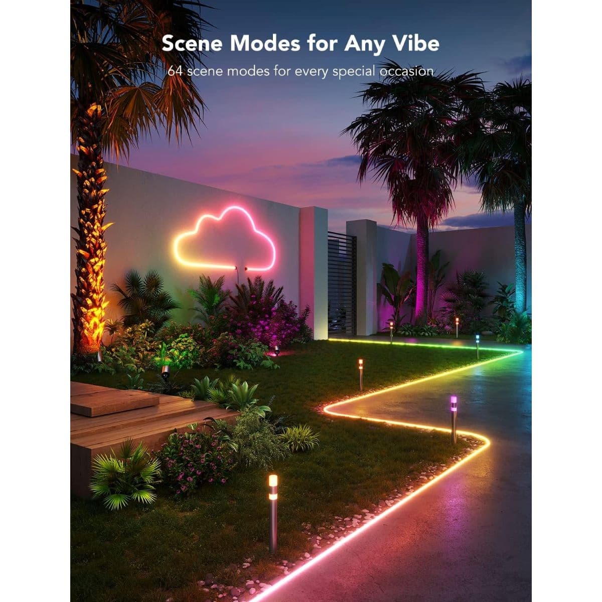 ریسه هوشمند Govee RGBIC Outdoor Neon Rope Lights H61A8 10m — تصویر ۶