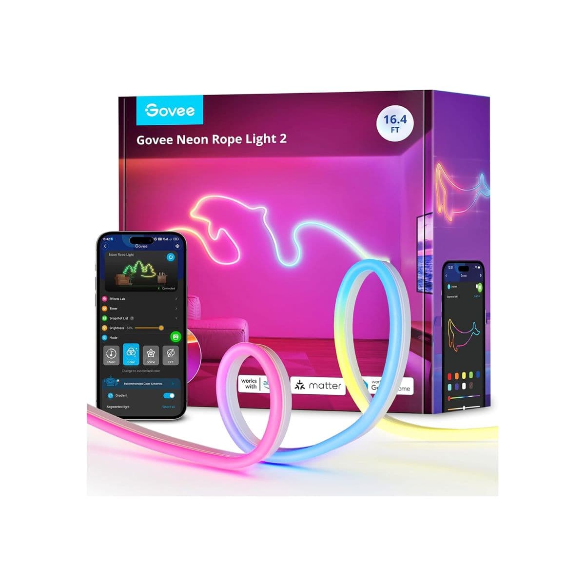 ریسه هوشمند Govee Neon Rope Strip Light 2 H61D5 5m — تصویر ۲