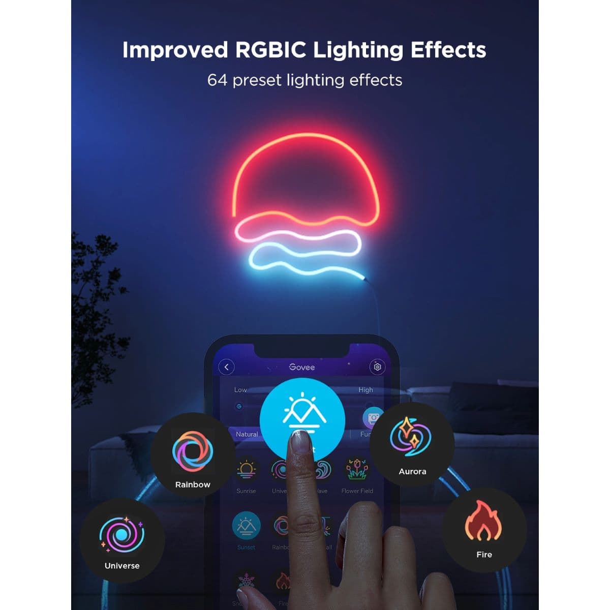 ریسه هوشمند Govee Neon Rope Strip Light 2 H61D5 5m — تصویر ۶
