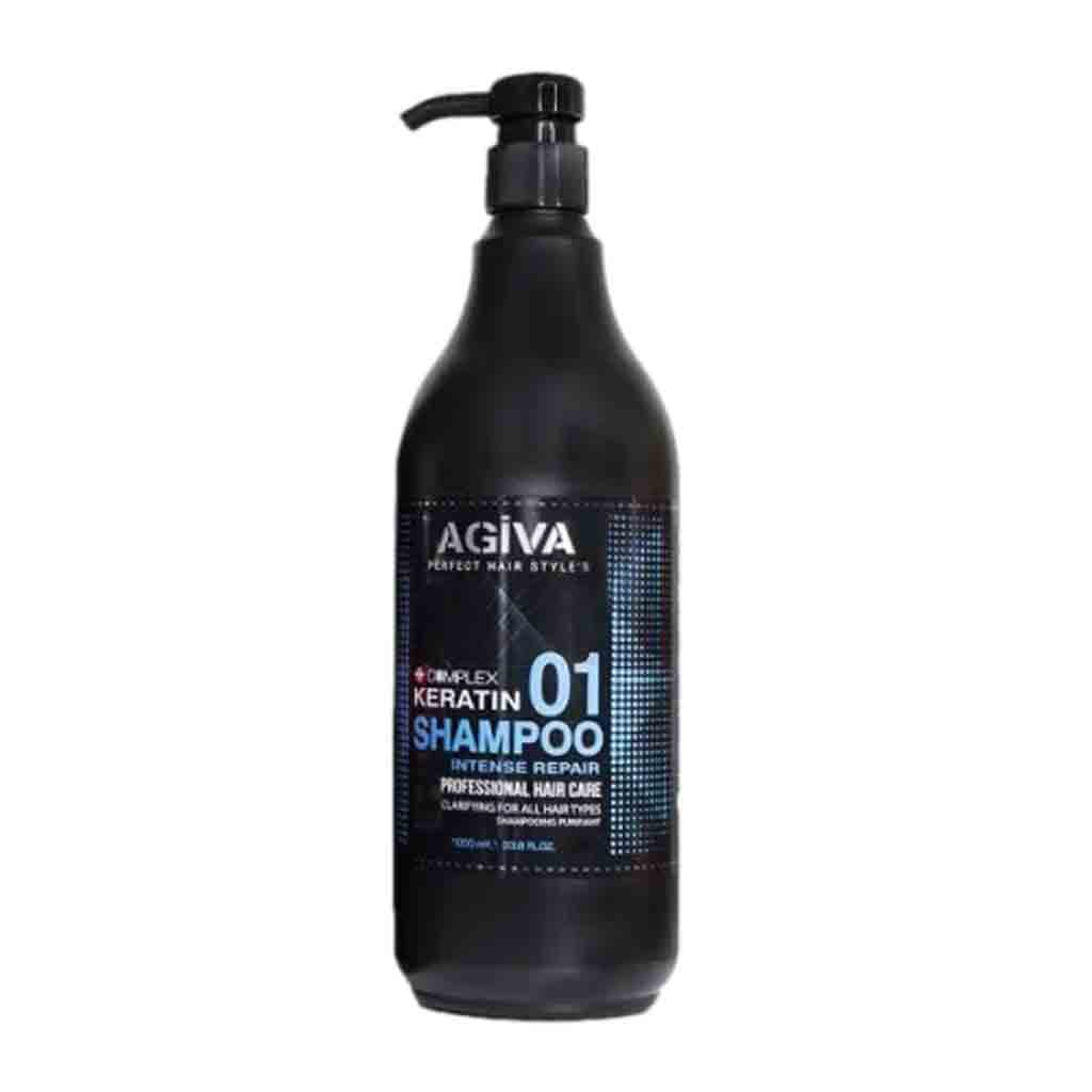 شامپو کراتین آگیوا agiva مخصوص موهای آسیب دیده و شکننده حجم 1000 میل — تصویر ۲