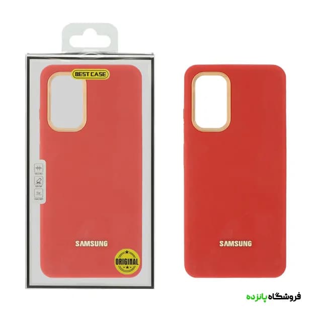 قاب سامسونگ A32 4G دو لایه لوگو برجسته لنز متال – قرمز