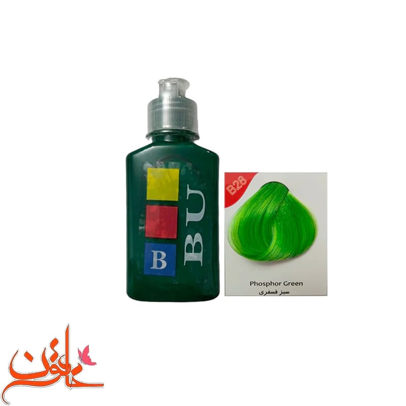 شامپو رنگساژ بیو رنگ سبز فسفری B28 — تصویر ۲