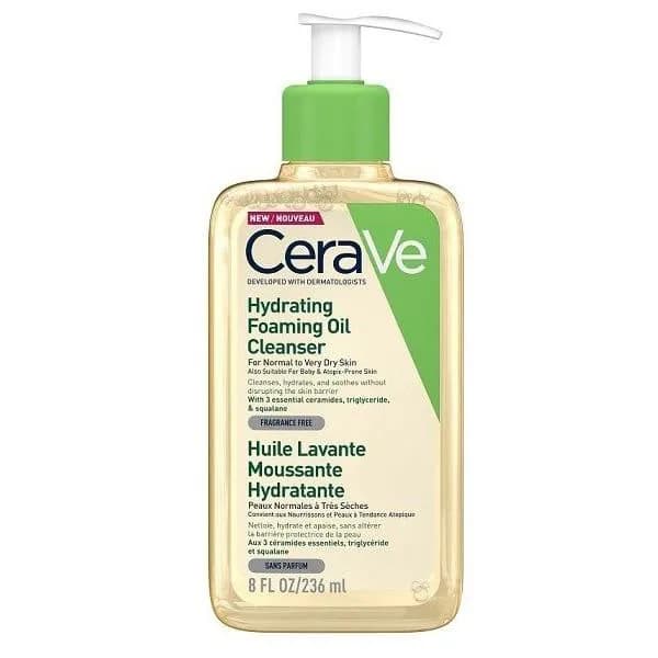 فوم شوینده روغنی سراوی پوست نرمال تا خیلی خشک hydrating foming oil حجم 236 میل