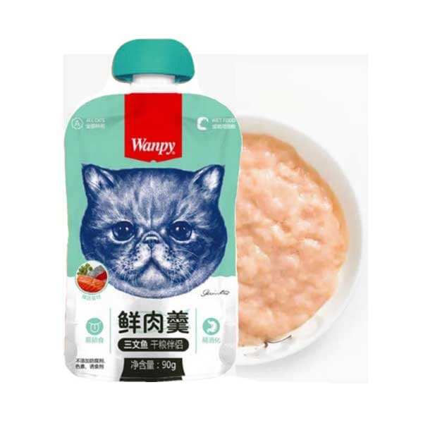 پودینگ گربه ونپی طعم ماهی سالمون 90 گرم ( چینی نویس )