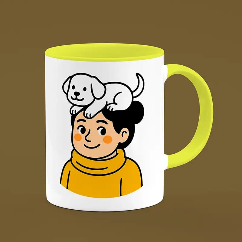 ماگ دختر و سگ (طرح2)