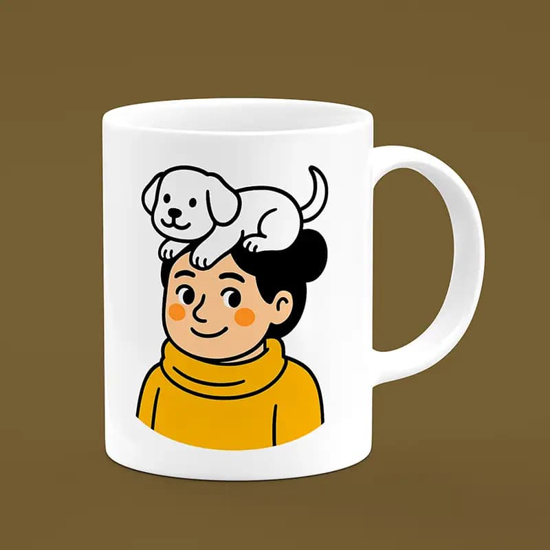 ماگ دختر و سگ (طرح1)