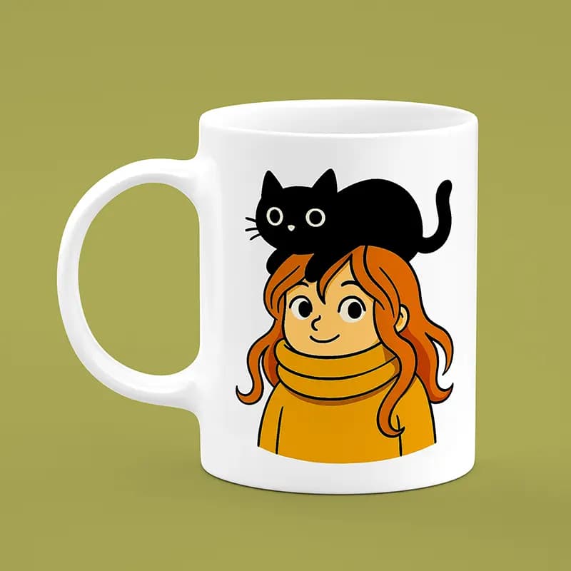 ماگ دختر و گربه (طرح15) — تصویر ۲