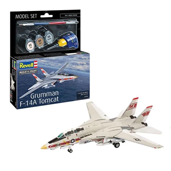 ماکت جنگنده ریول مدل Grumman F-14A Tomcat مقیاس 1:144 کد 03782 با کیت رنگ آمیزی