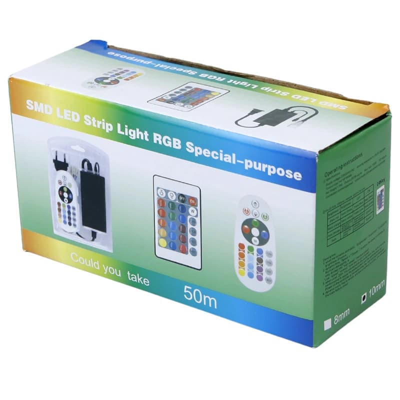 سوکت ریسه SMD LED Strip RGB طول 50 سانتی متری + ریموت کنترل — تصویر ۳